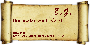 Bereszky Gertrúd névjegykártya